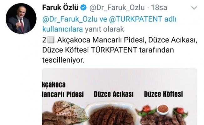 Düzce Köftesi, acıkası ve Akçakoca Mancarlı pidesi tescilleniyor