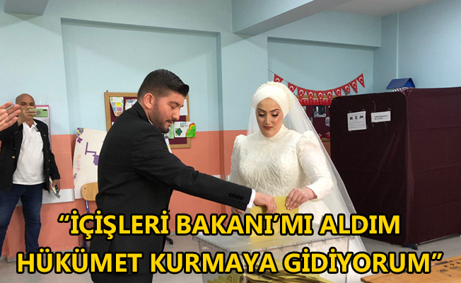 GELİN VE DAMAT OY KULLANIP DÜĞÜNE GİTTİ